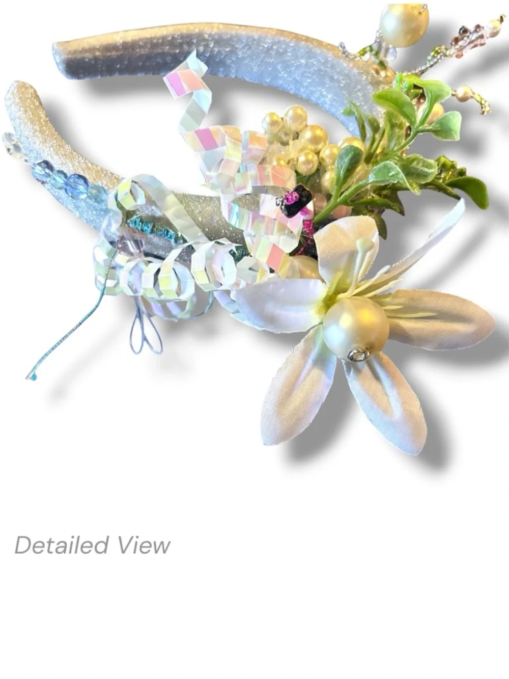 NEW Upcycled Artisan Beaded Floral Festival Crown Wearable Art Hair Accessory OS